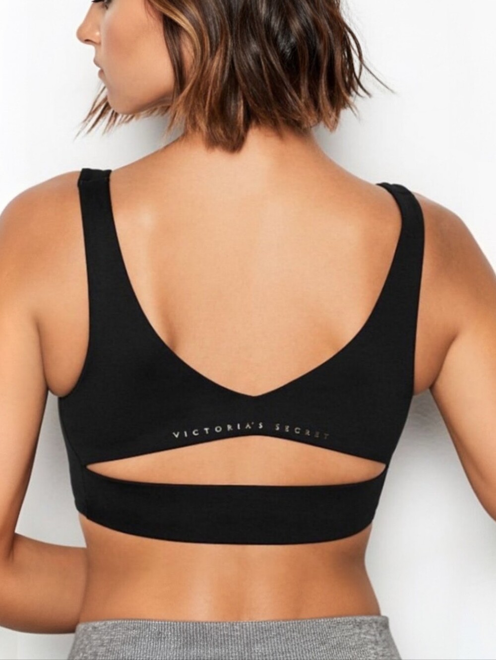 NWT Victoria's Secret Unlined Essential Plunge Bralette Black Sports Women's XL